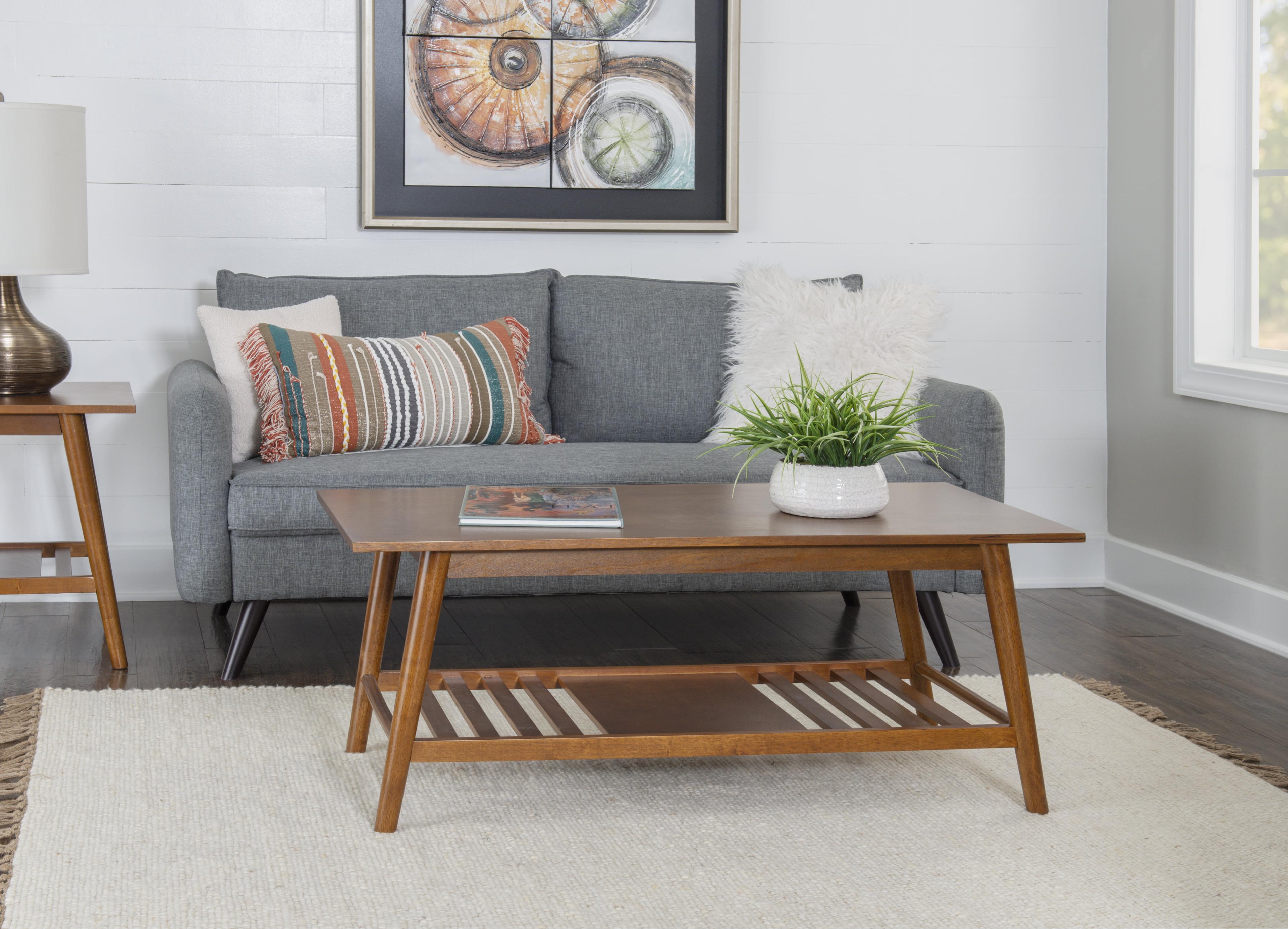 Charlotte Mid-Century Modern Brown Wood Coffee Table