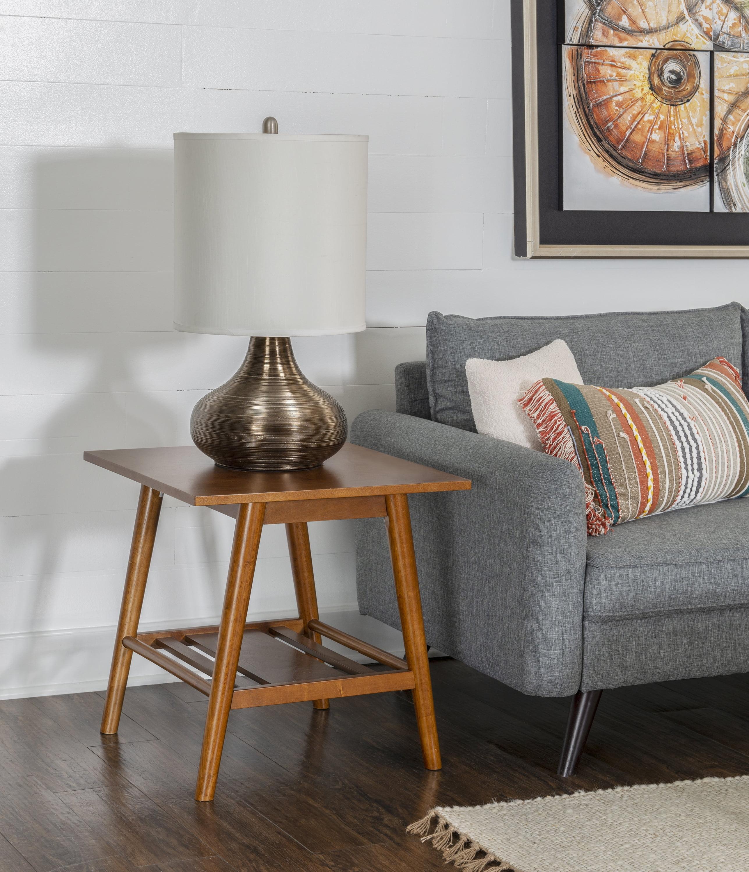 Brock 25'' Medium Yellow Brown Square Wood End Table with Shelf