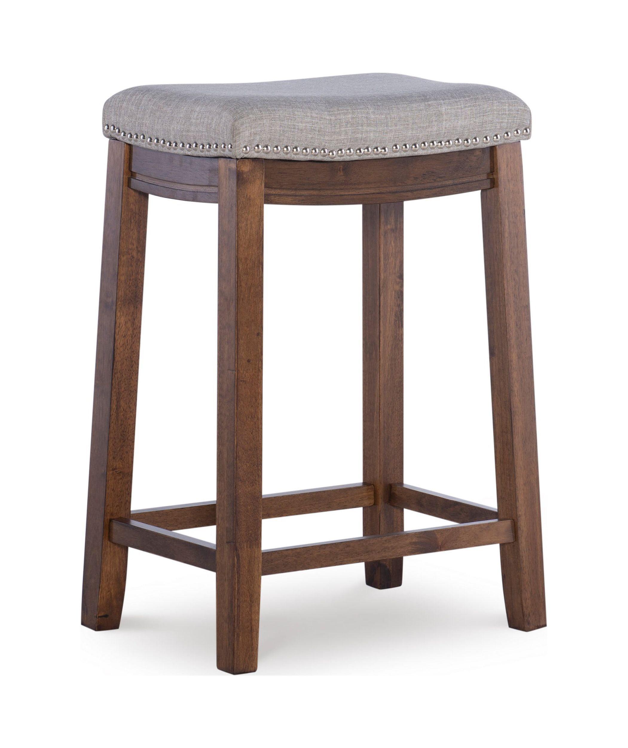 Claridge 26" Backless Gray Wood Saddle-Style Counter Stool