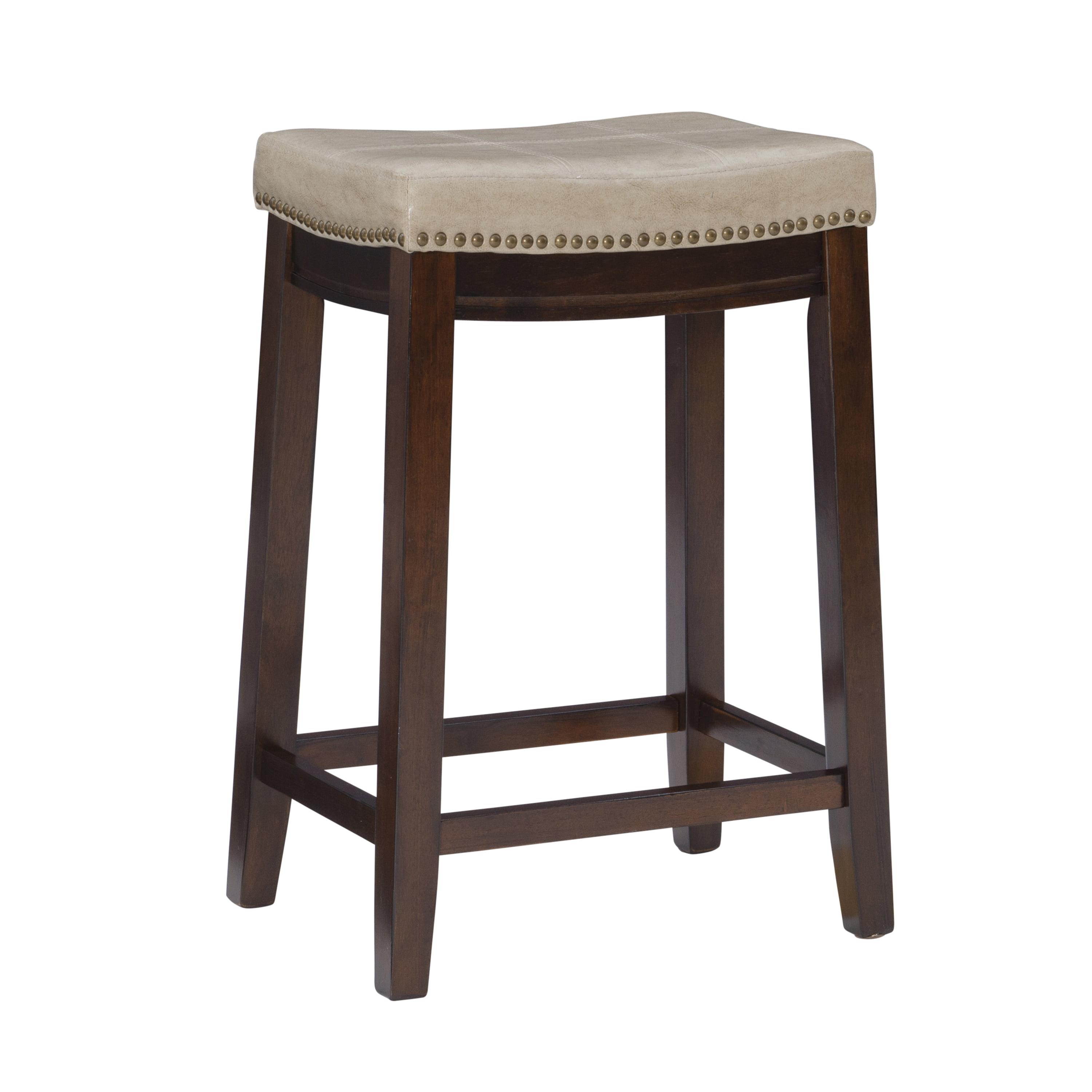 Claridge Leather Saddle Counter Height Barstool - Linon