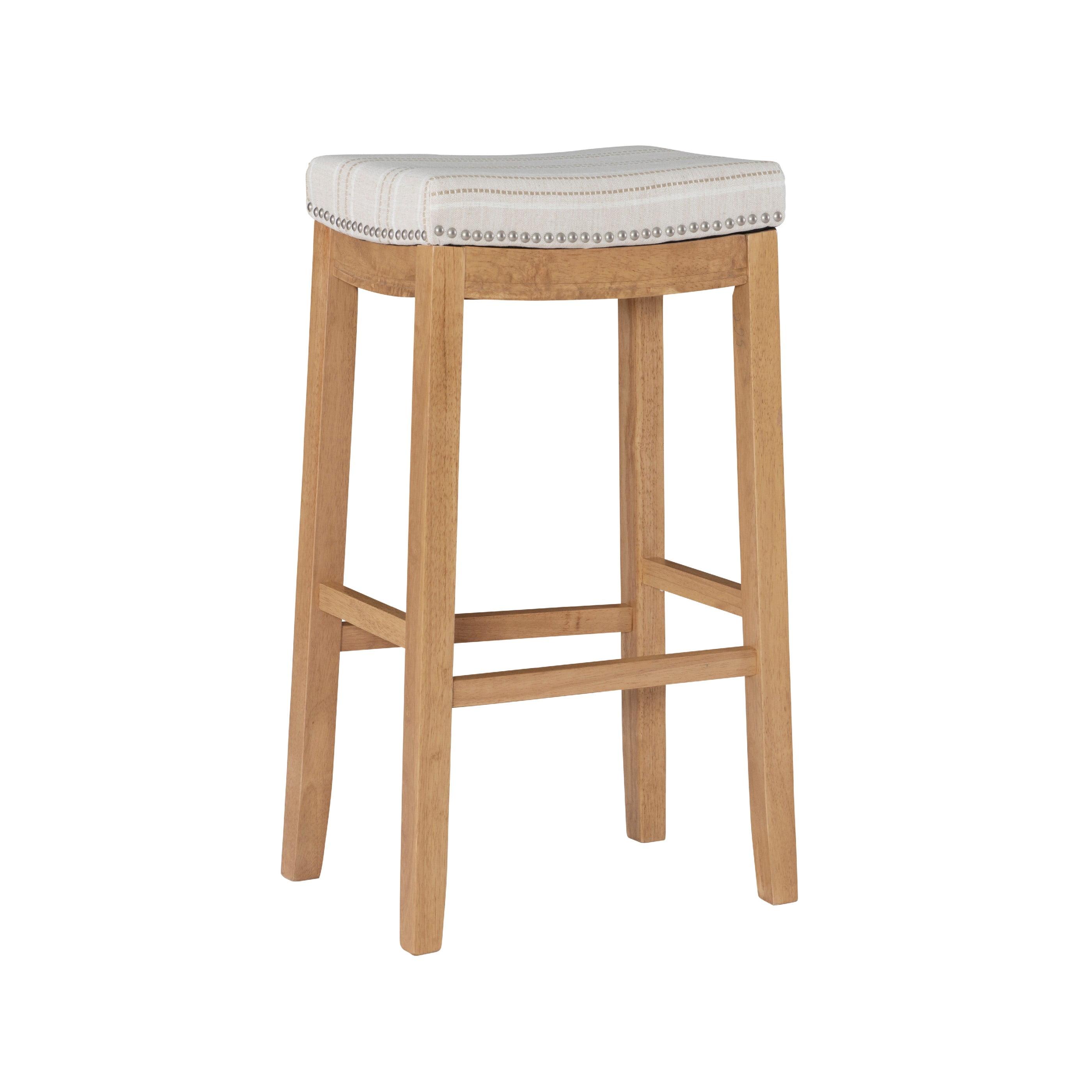 Claridge 32" Backless Rustic Brown Saddle Wood Bar Stool