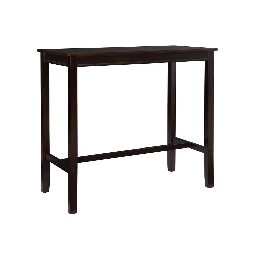 42" Claridge Modern Bar Height Pub Table Walnut - Linon: Rubberwood Base, MDF Top, Seats 4