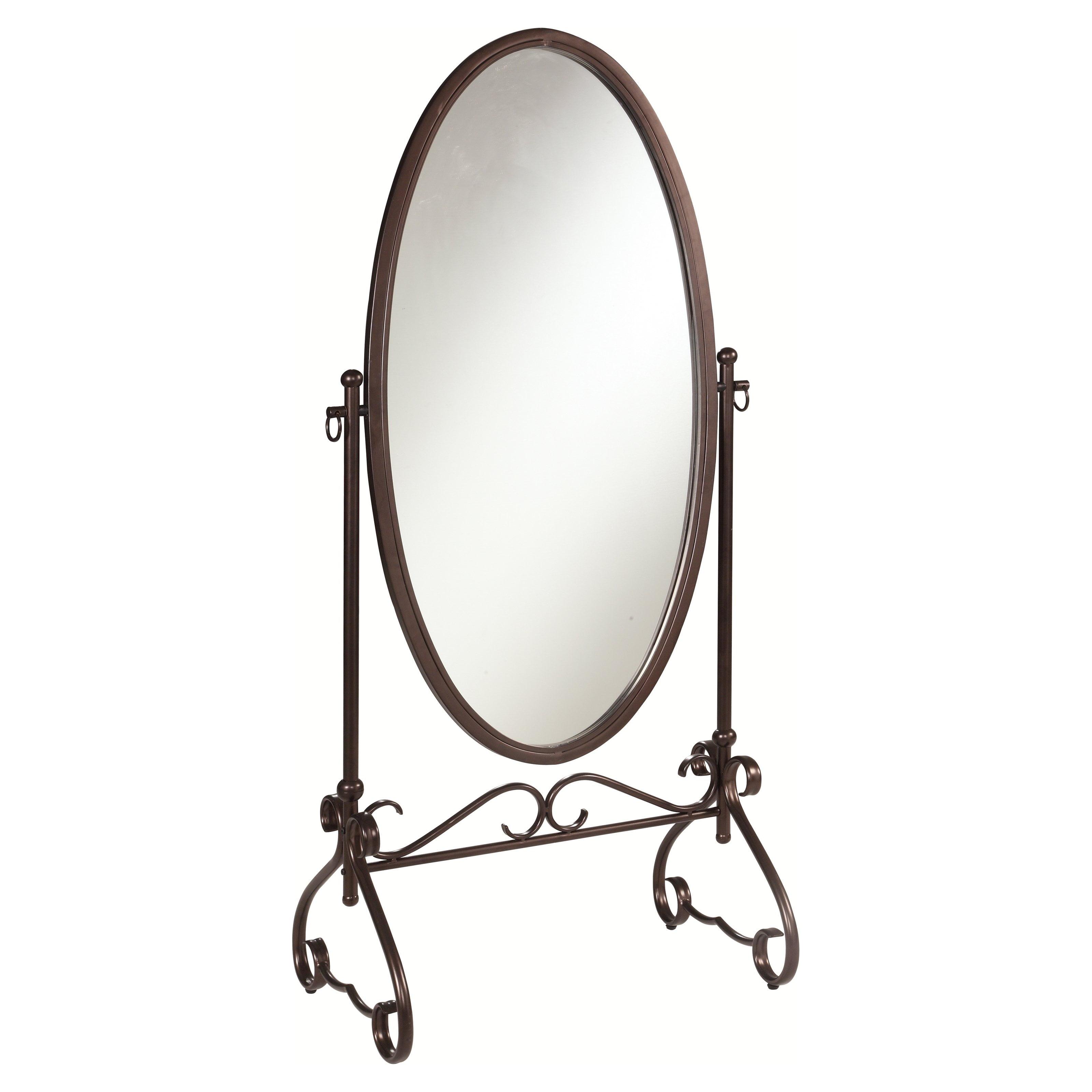 Elegant Full-Length Gold Oval Freestanding Mirror