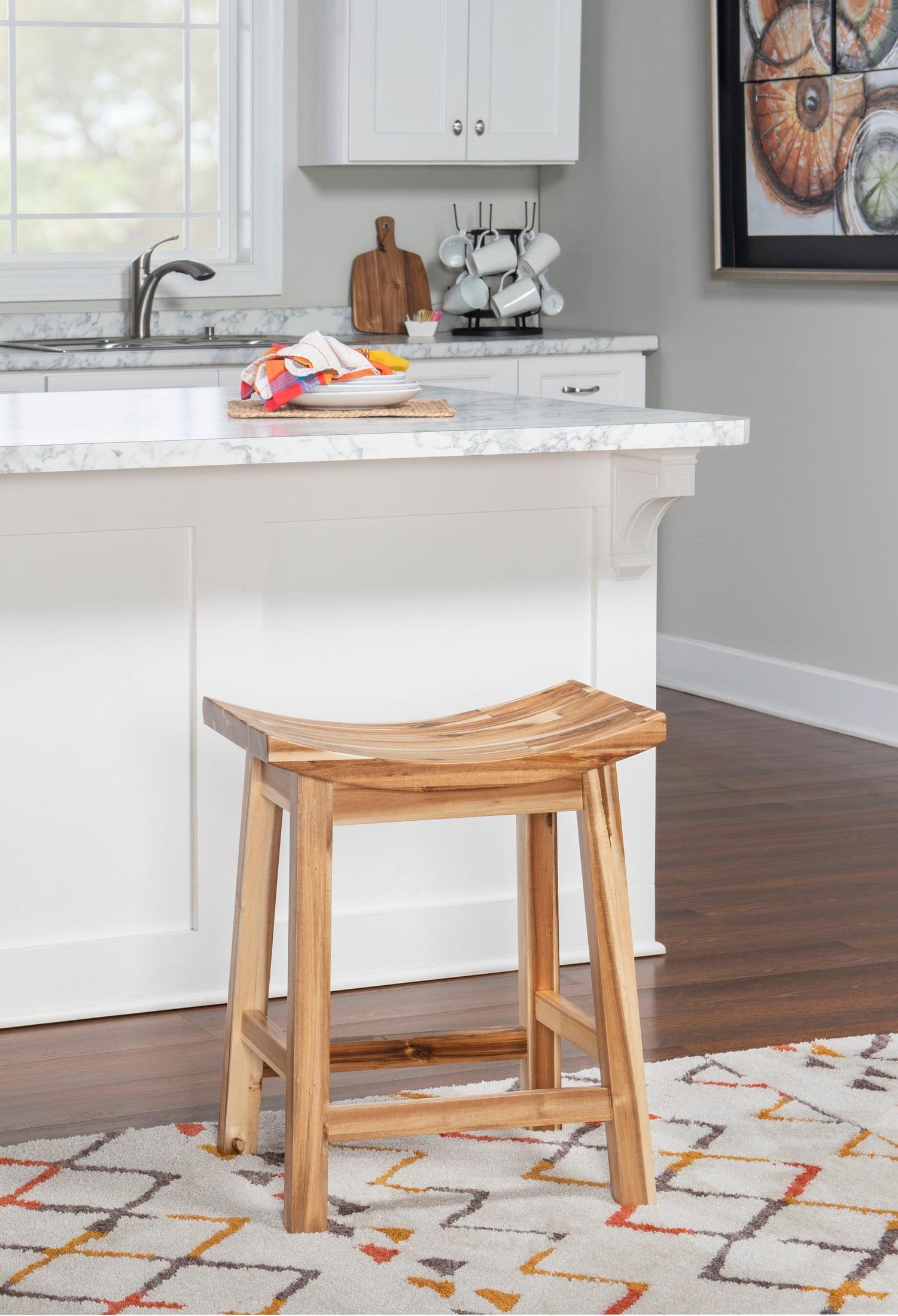 24 x 20 x 12.25 in. Dale Saddle Counter Stool, Light Natural