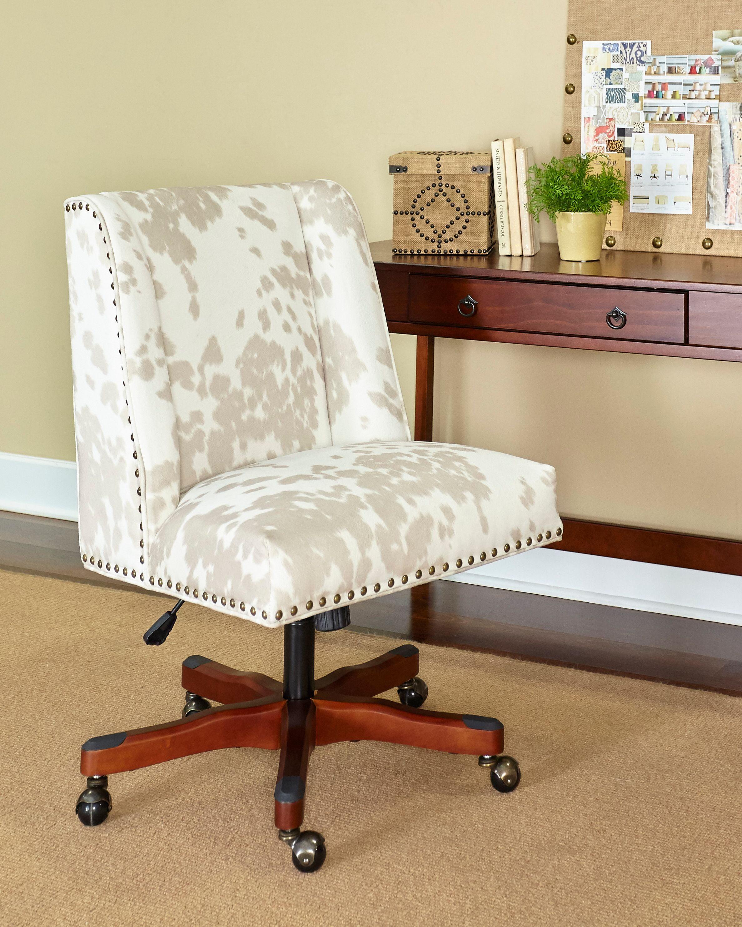 Draper Light Beige Ergonomic Armless Wood Executive Chair