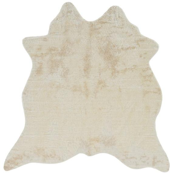 Shaped Faux Animal Hide Rug