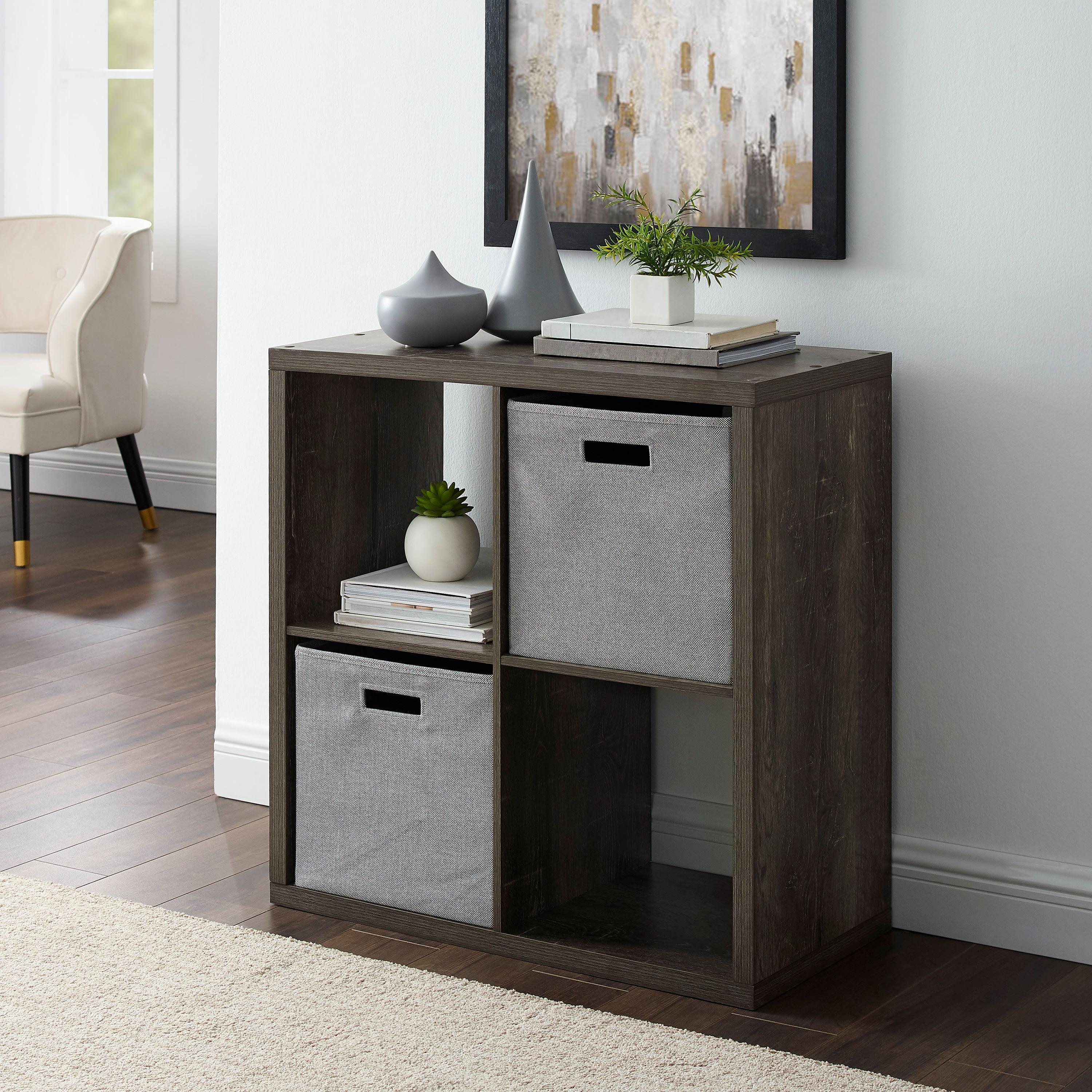 Transitional Galli 4-Cube Grey Storage Cabinet