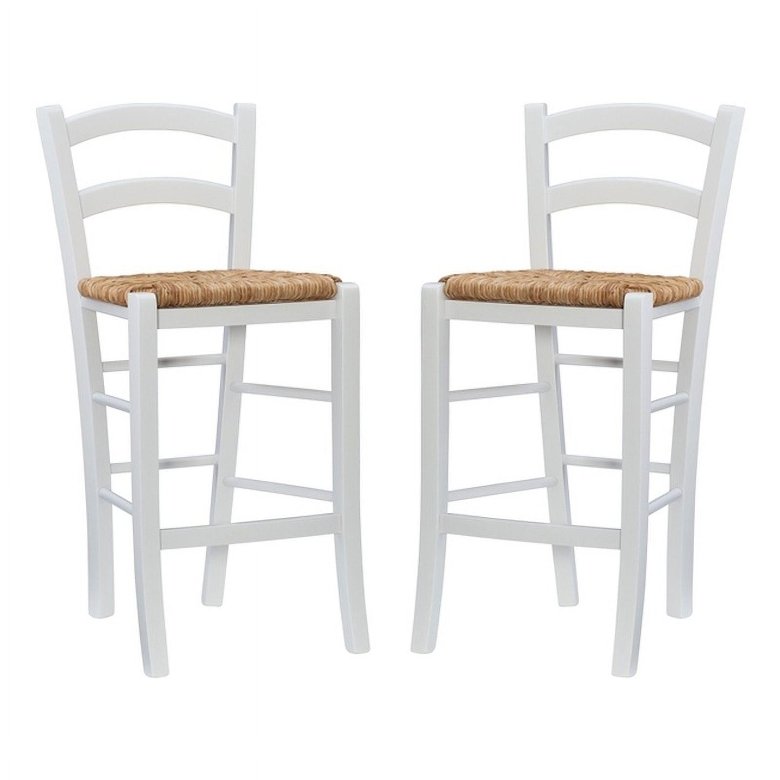 Classic White Beechwood 24.4" Counter Stools, Set of Two