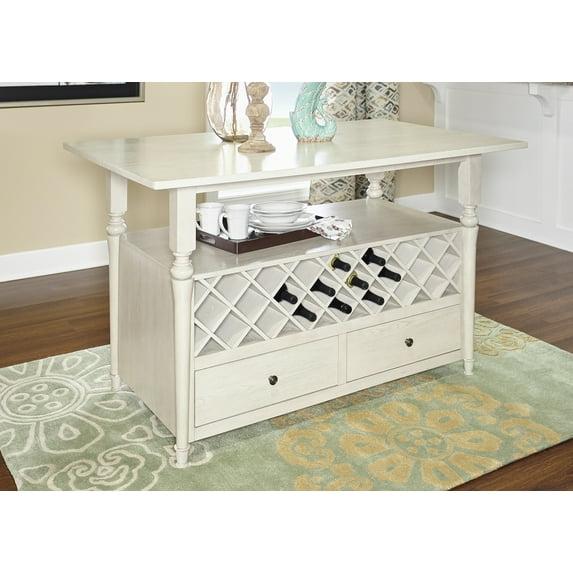 Linon Hayes Wood Counter Table in Frost White