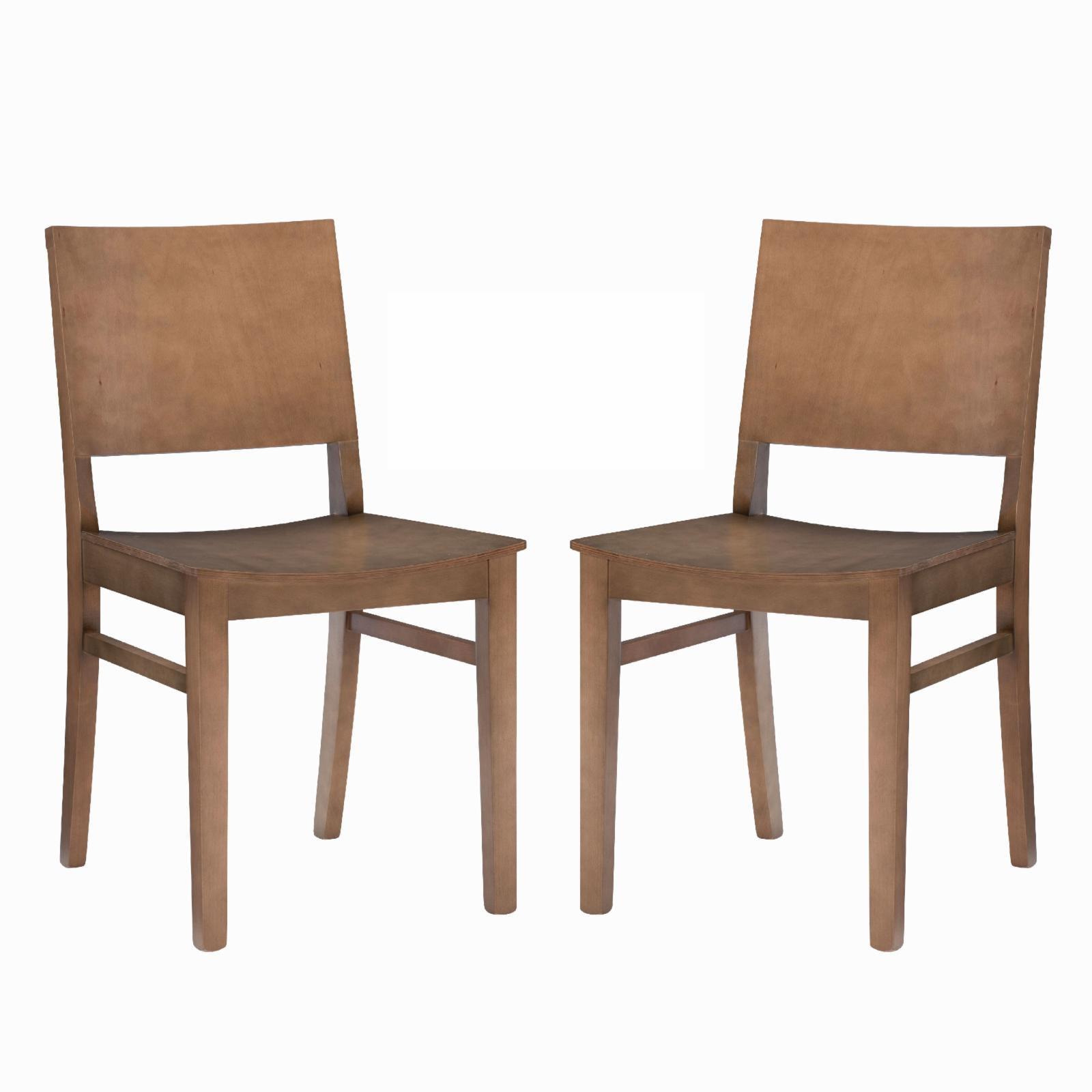 Natural Beechwood Slat Back Side Chair Set of 2