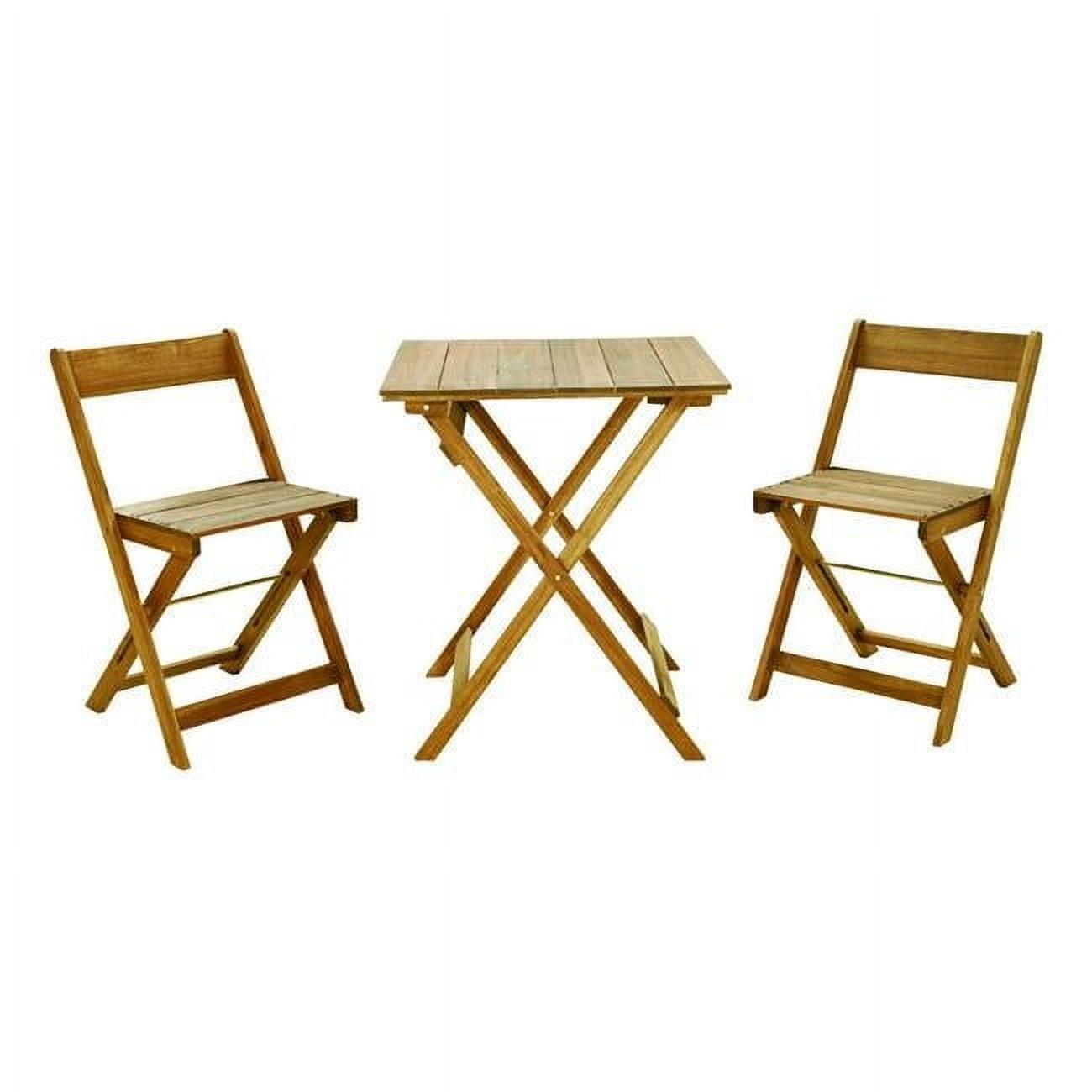 Linon Home Decor 3 pc Brown Wood Bistro Set