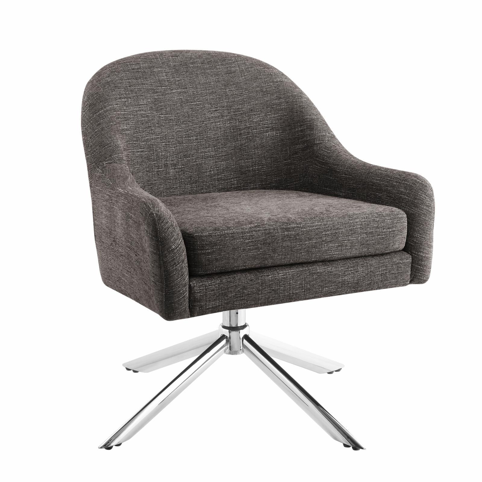 Granite Swivel Modern Accent Chair with Chrome Base