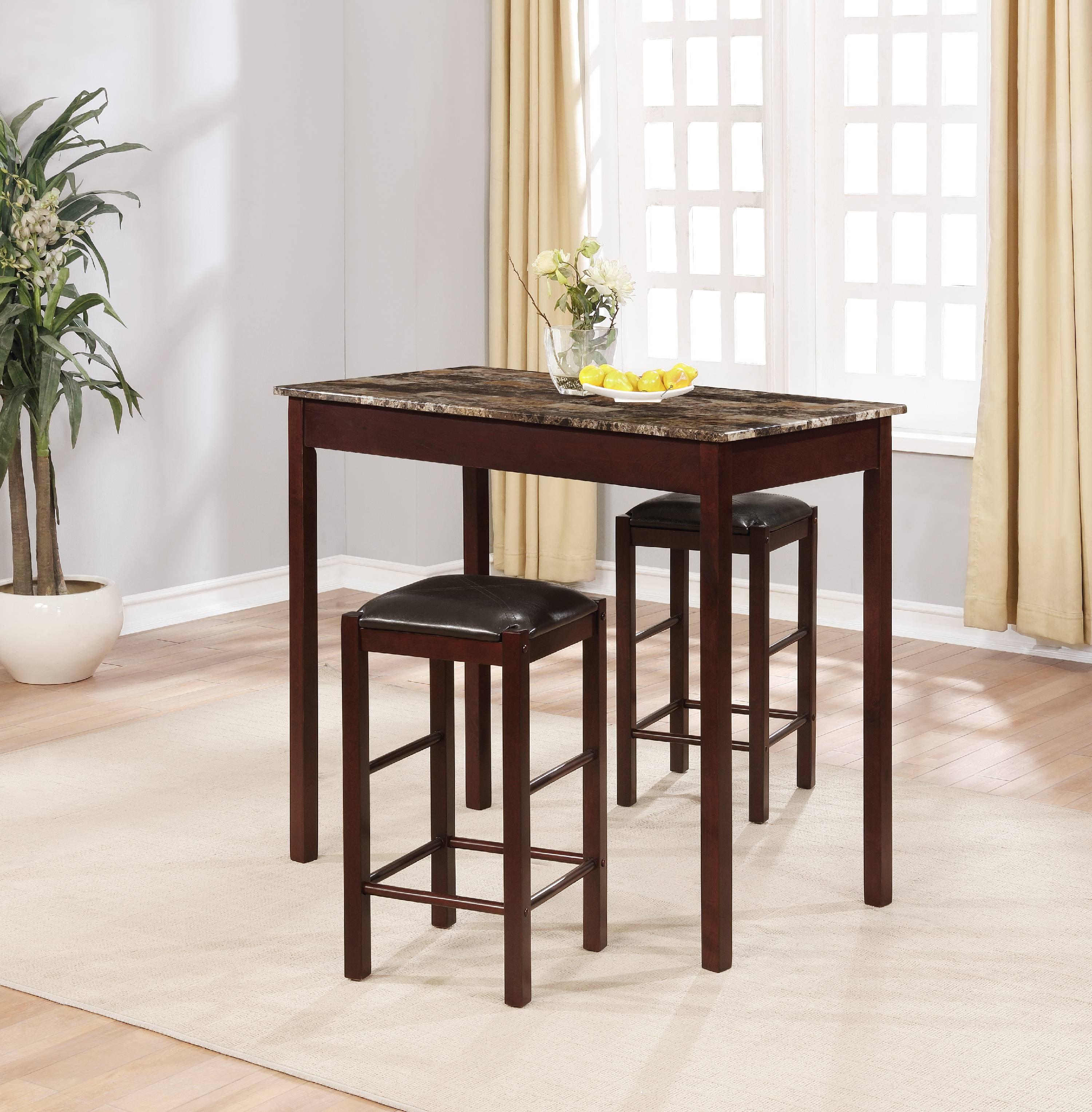 3pc Lancer Tavern Counter Height Table Dining Set - Linon