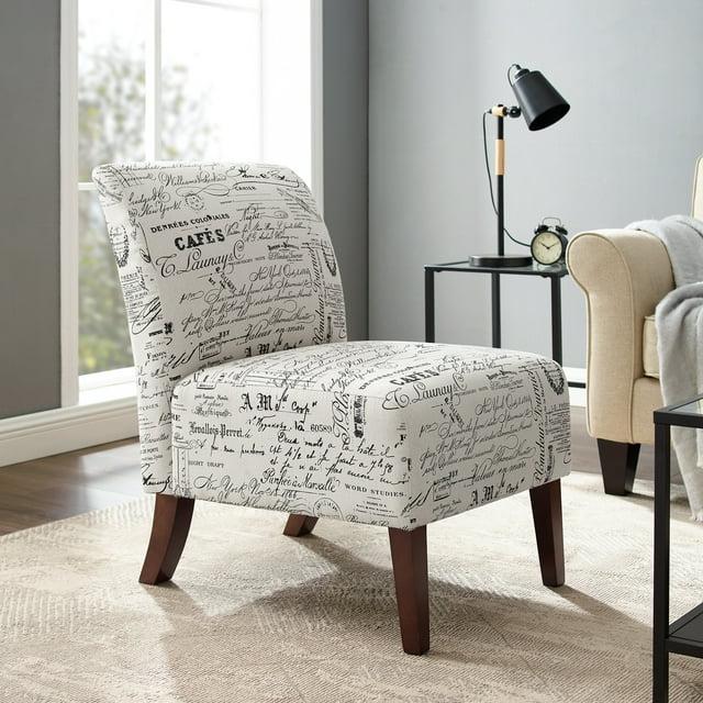 Lily Traditional Slipper Upholstered Sailing Accent Chair Script - Linon