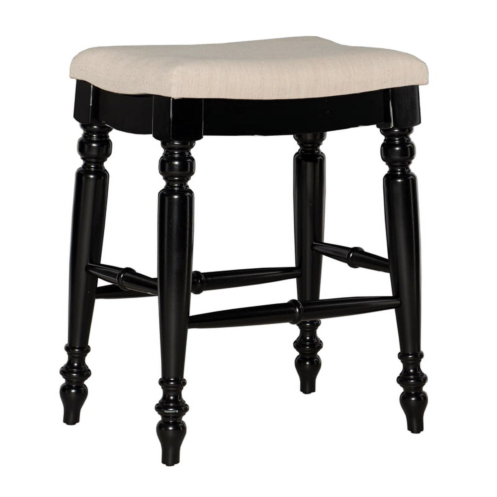 Marino 25" Black Wood Elegant Backless Counter Stool