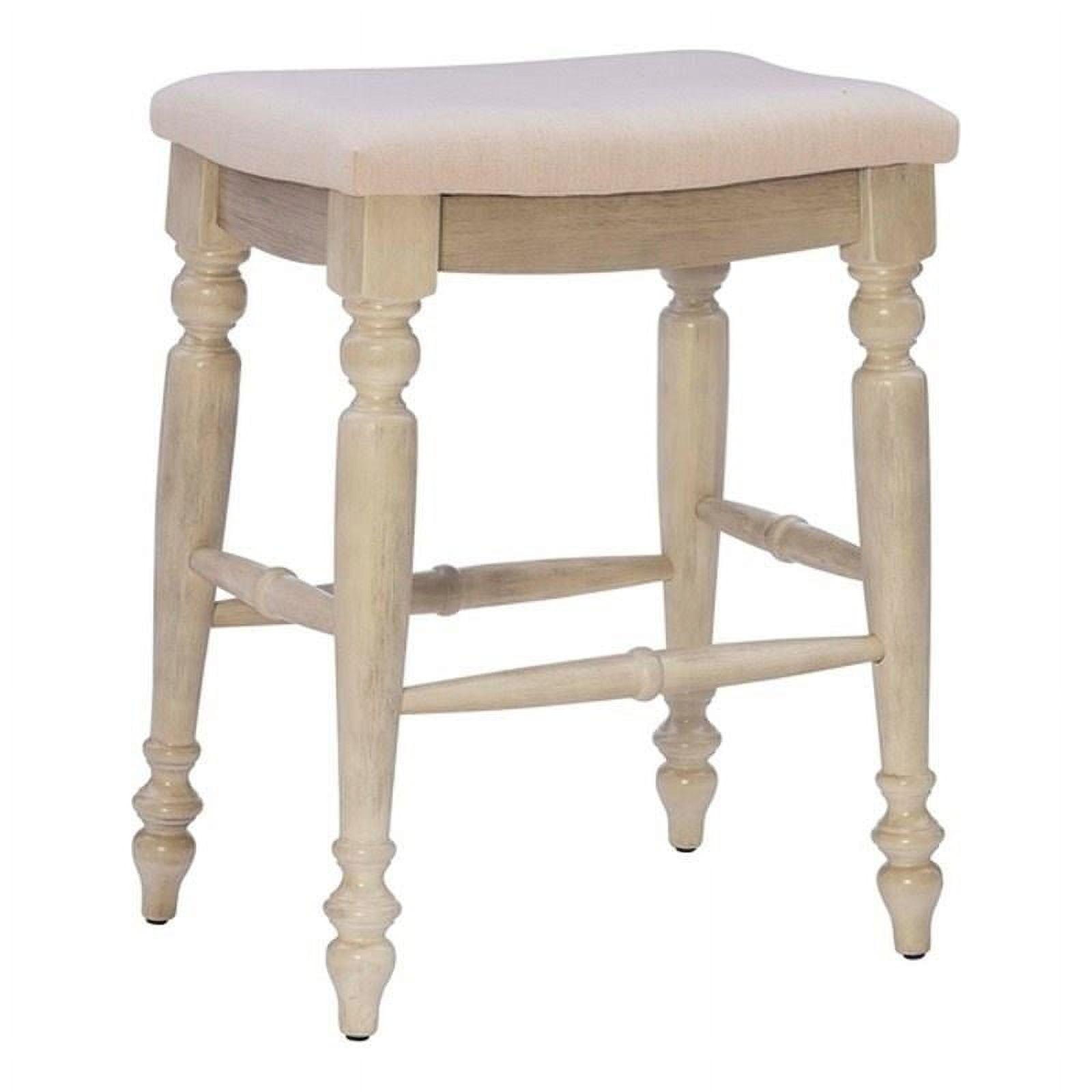 Elegant Marino 25" White Washed Wood Backless Counter Stool