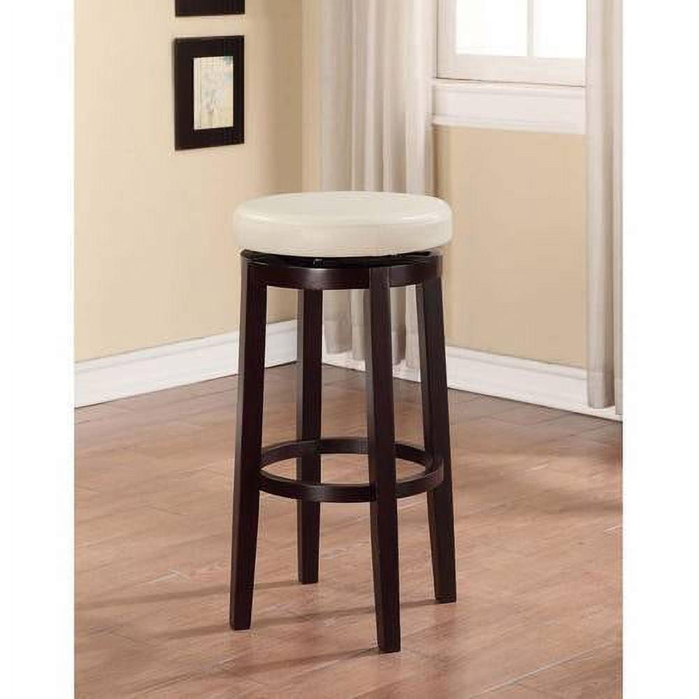Maya Faux Leather Swivel Backless Barstool White - Linon