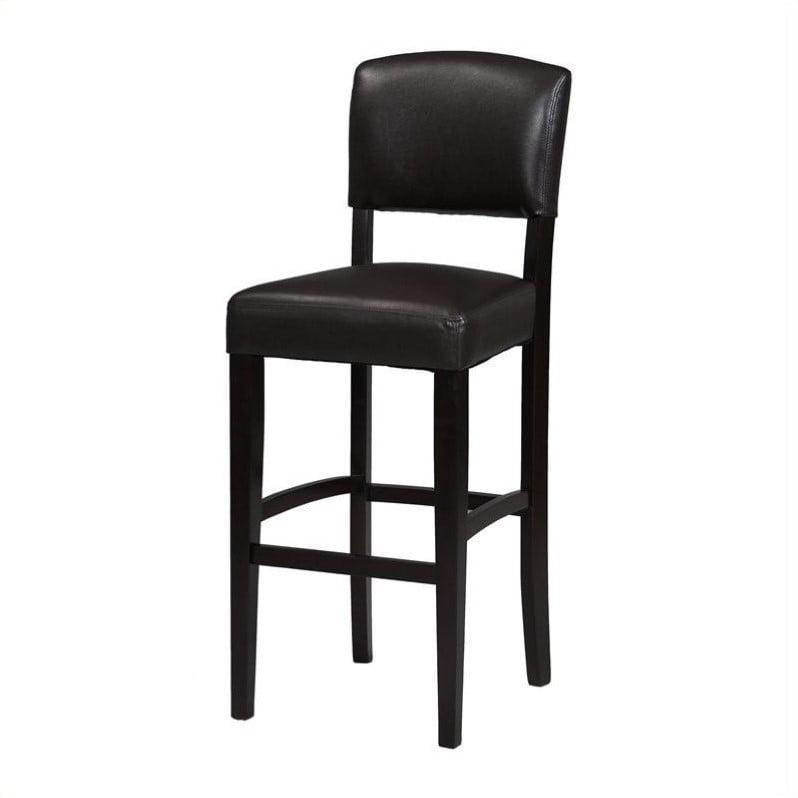 Espresso Finish Monaco 24" Counter Height Barstool with Brown Faux Leather