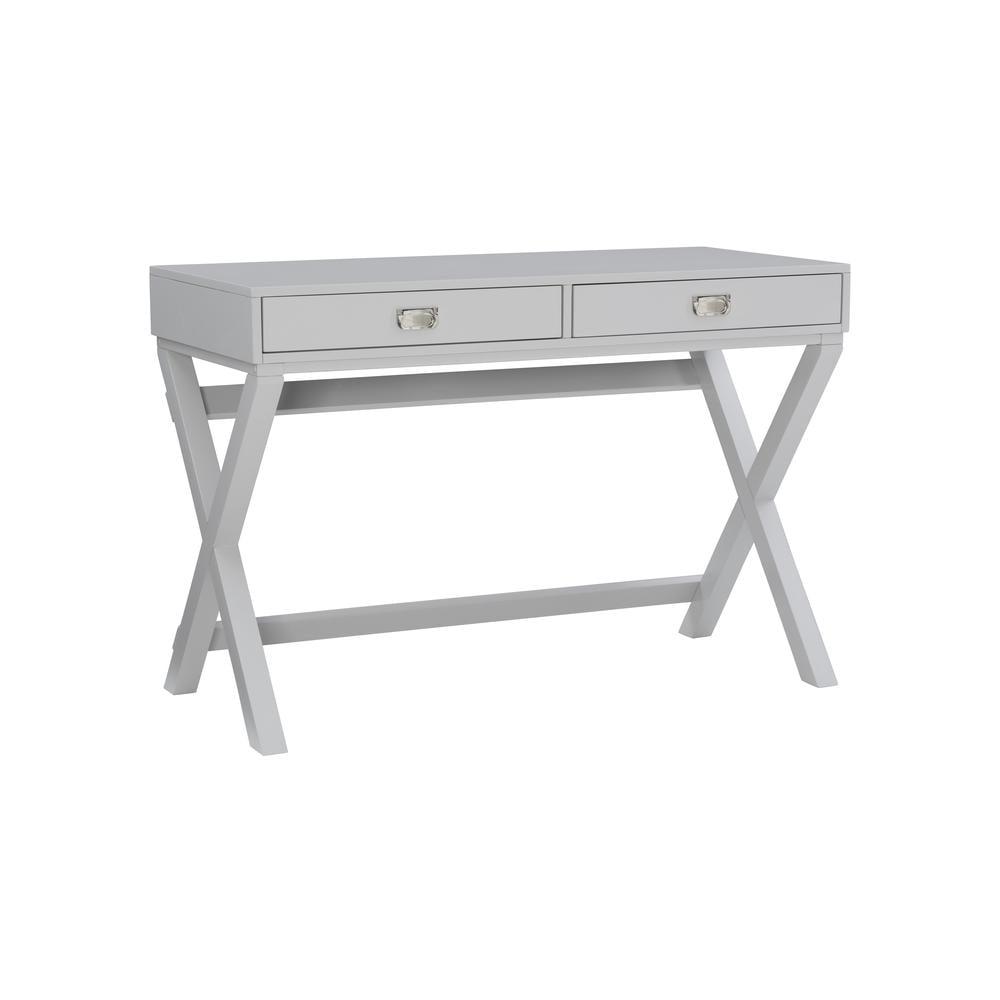 Peggy Transitional Wood Writing Desk with Drawers Gray - Linon