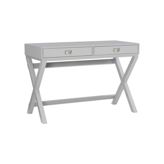 Peggy Transitional Wood Writing Desk with Drawers Gray - Linon