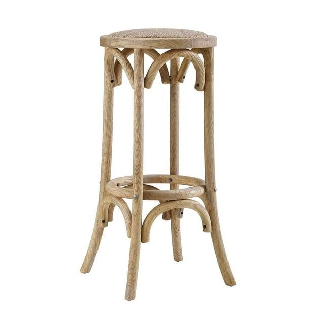 Dovecove Fredericksburg Round Rattan Seat Counter Stool with Solid Wood Frame