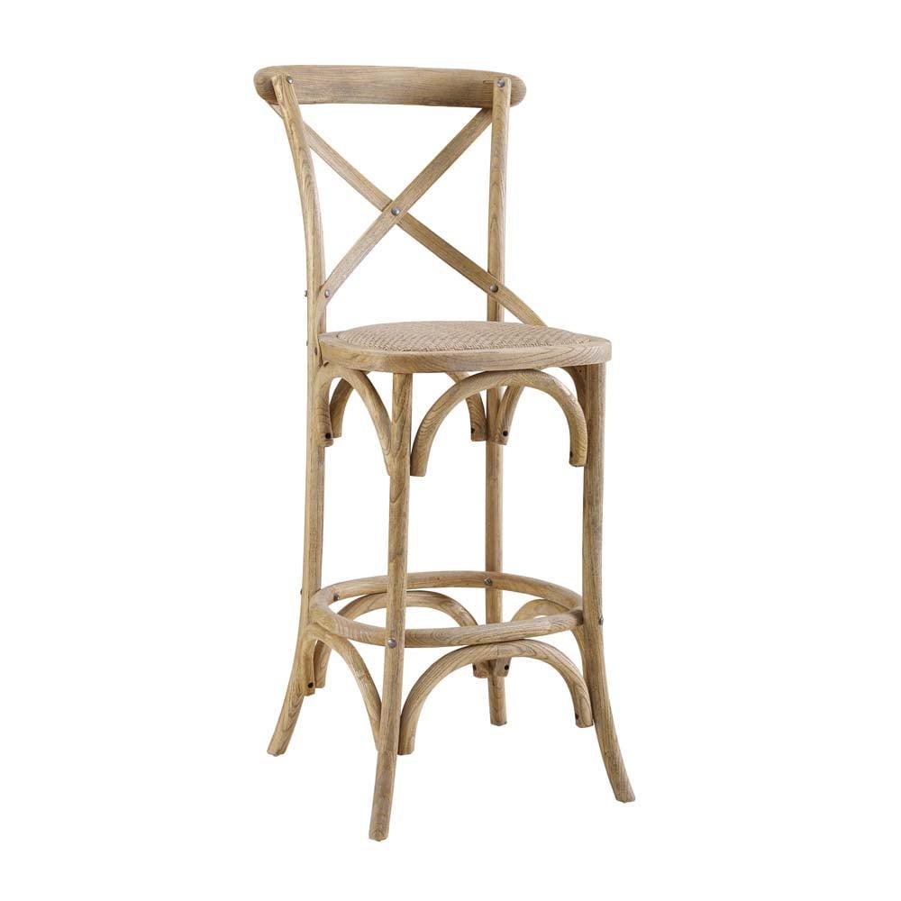 Roxy Wash Upholstery Counter Height Barstool Gray - Linon: French Country Design, No Assembly Required