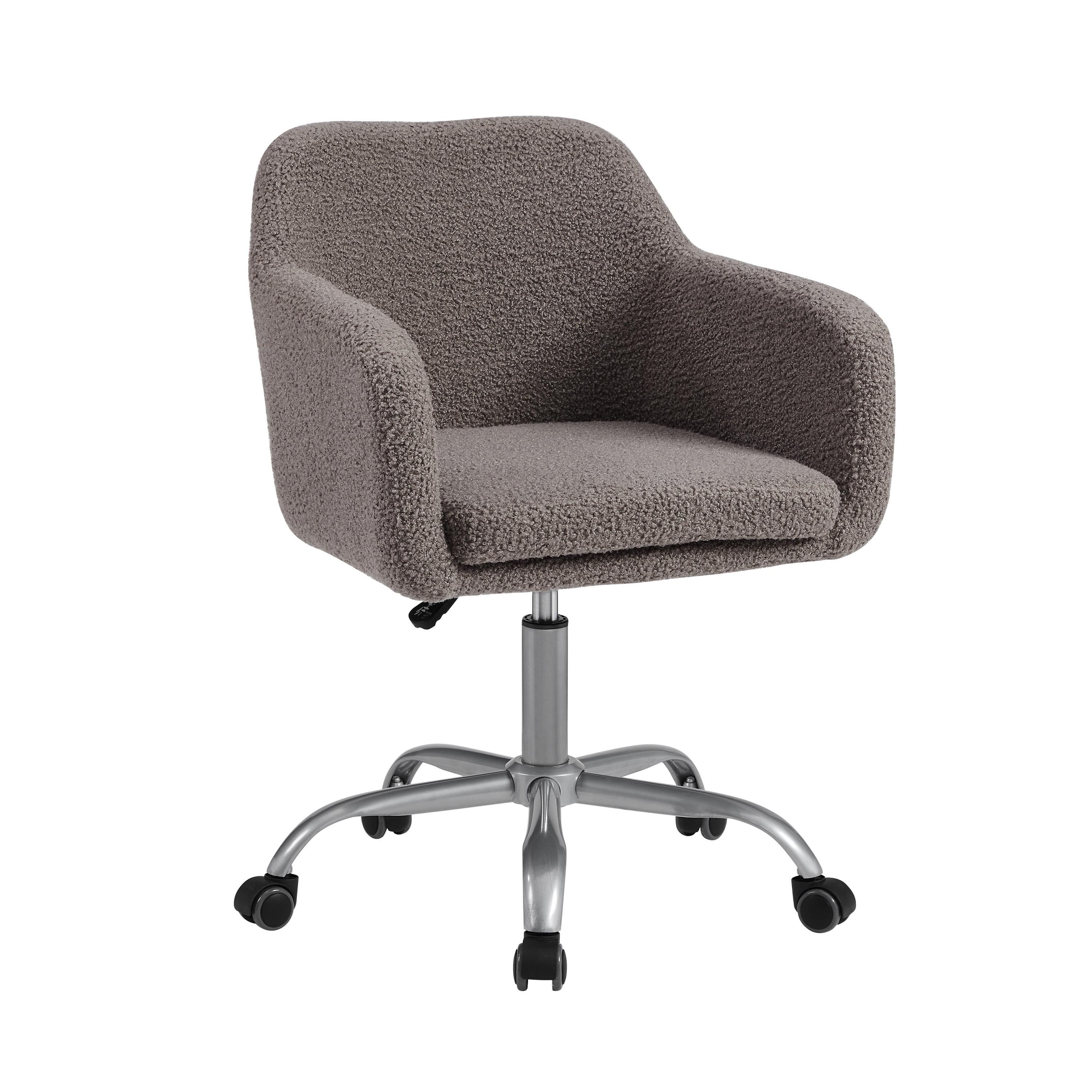Rylen Modern Swivel Office Desk Chair Gray - Linon: Adjustable, Ergonomic with Chrome-Plated Steel Legs