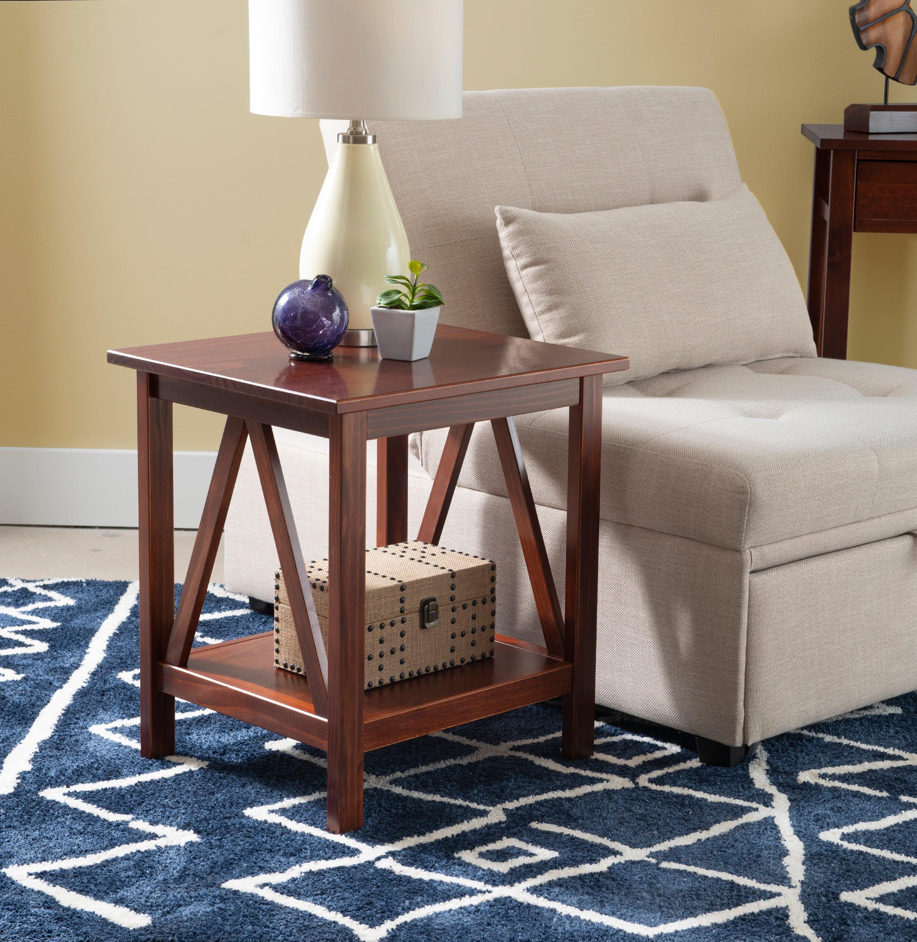 20" Titian Transitional End Table Brown - Linon