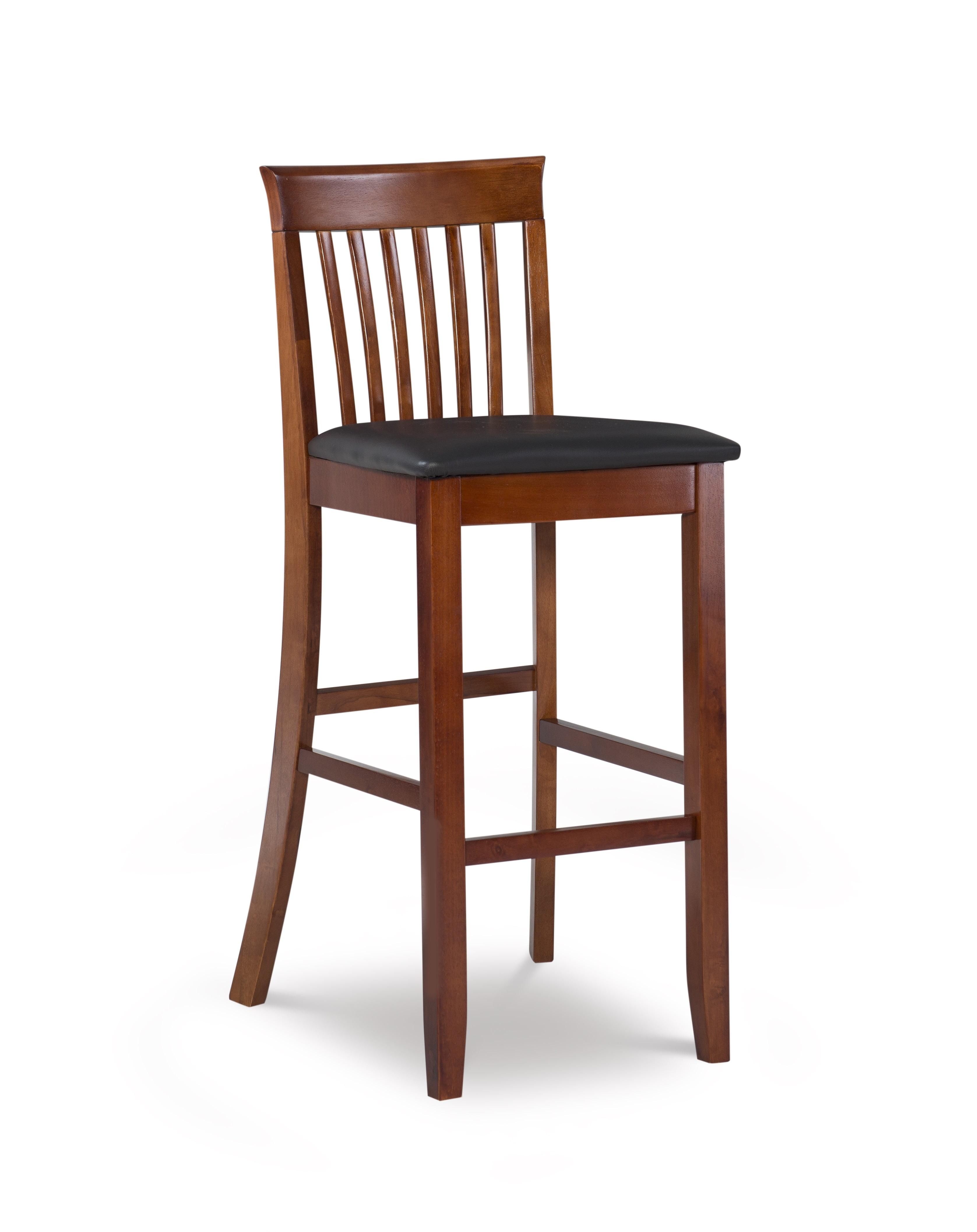 30" Torino Craftsman Padded Seat Barstool Hardwood/Dark Cherry - Linon: Rubberwood, 31" High