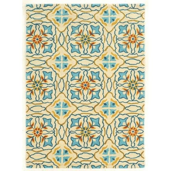 Linon Trio Ettie Hand Tufted Polyester 8'x10' Rug in Ivory