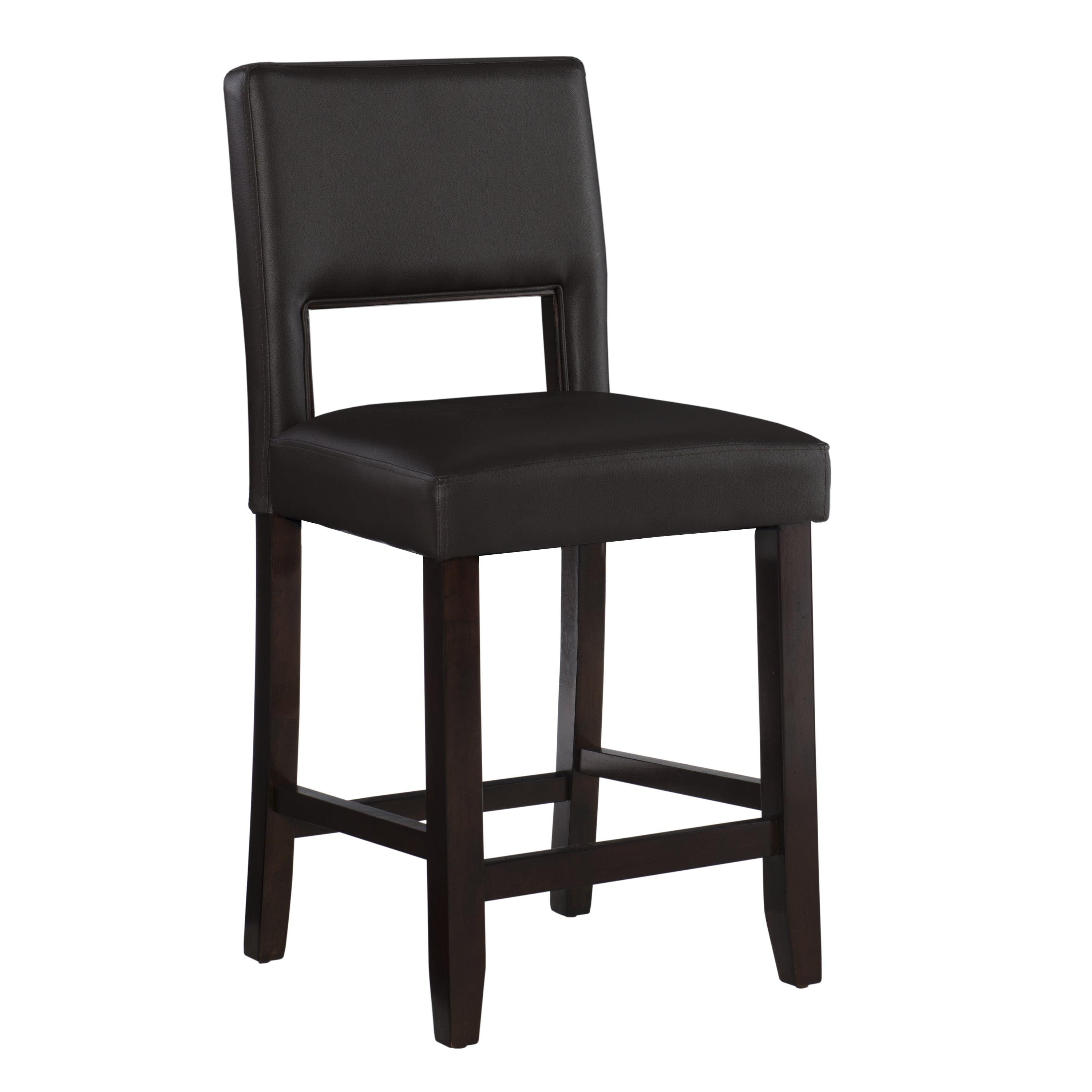 24" Vega Padded Counter Height Barstool with Ergonomic Footrest & Espresso Finish - Linon