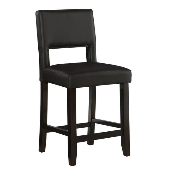 24" Vega Padded Counter Height Barstool with Ergonomic Footrest & Espresso Finish - Linon