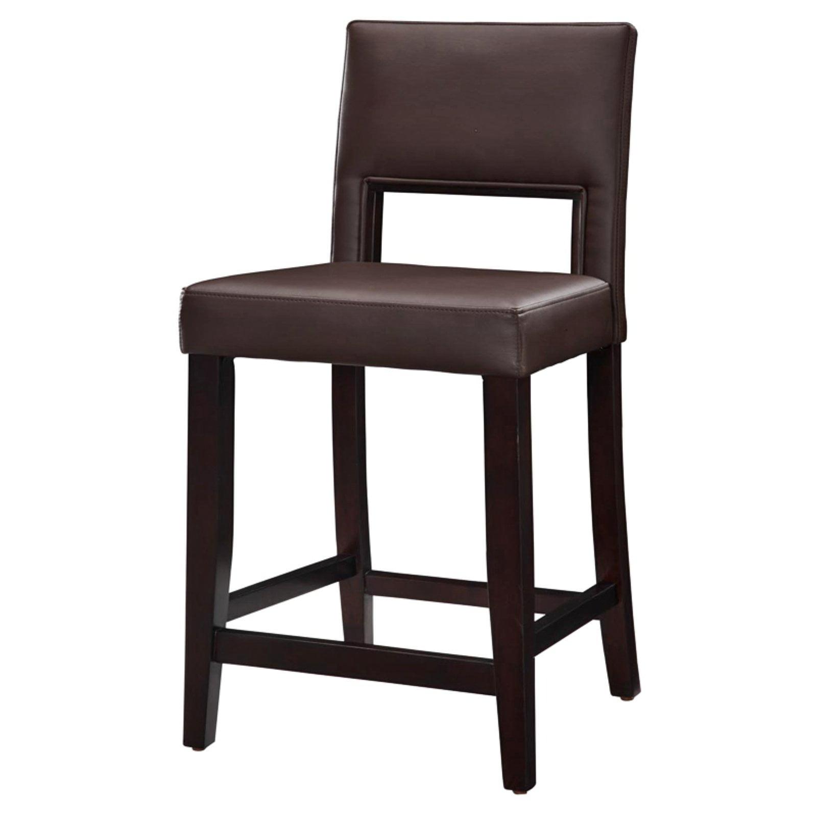 24" Vega Padded Counter Height Barstool with Ergonomic Footrest & Espresso Finish - Linon