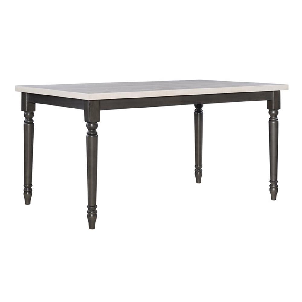 Io 60" Two Tone Solid Wood Farmhouse Dining Table