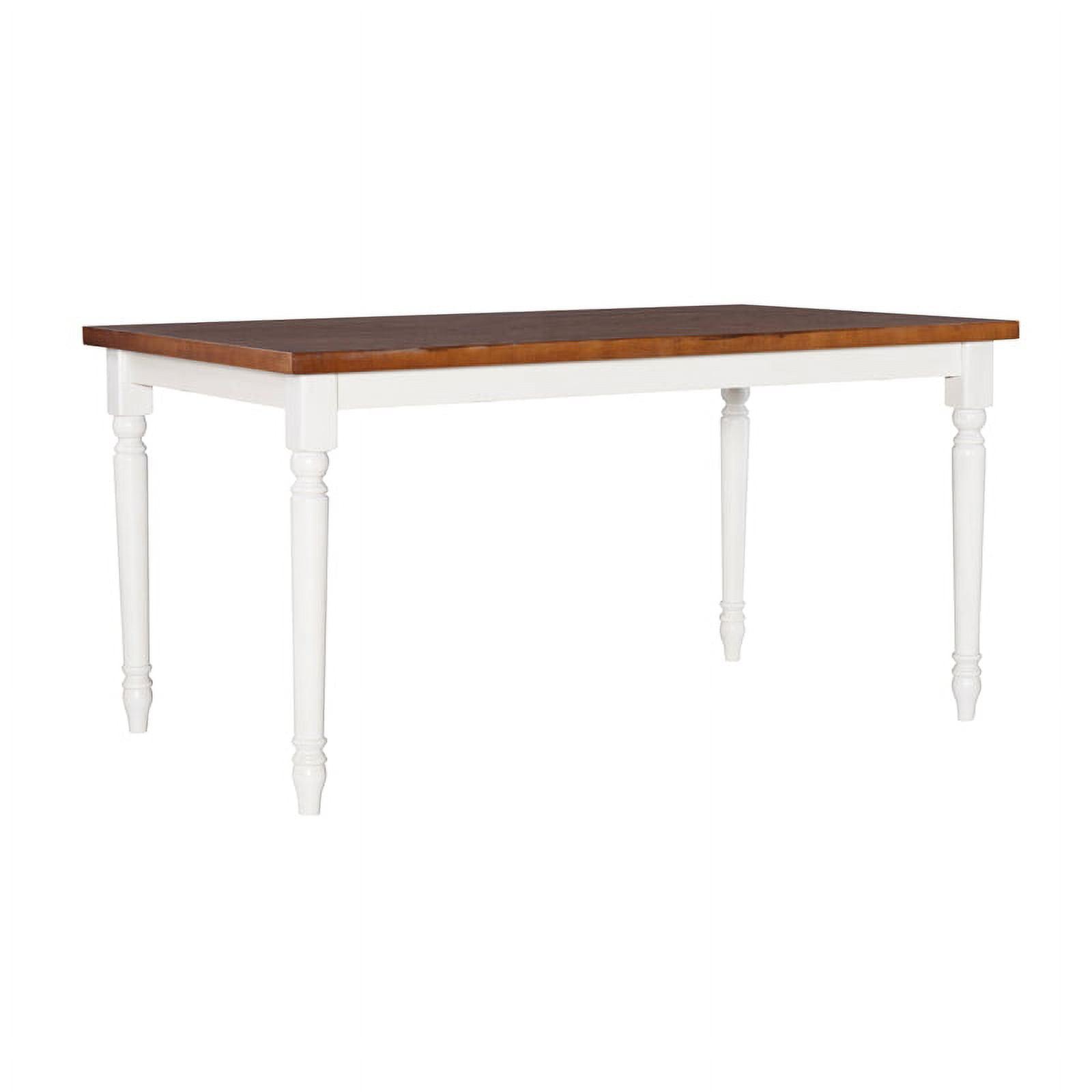 Honey Brown & Vanilla White Oak Dining Table for 4-6