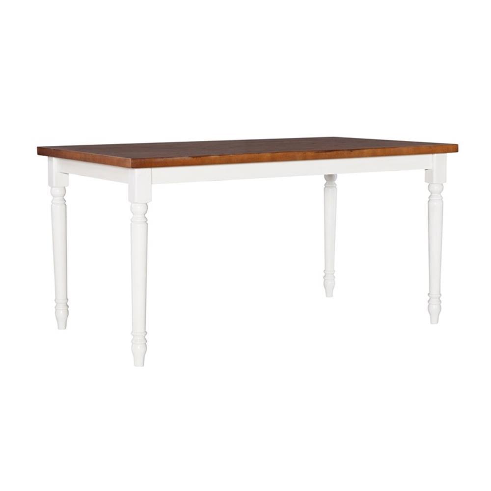 Io 60" Two Tone Solid Wood Farmhouse Dining Table