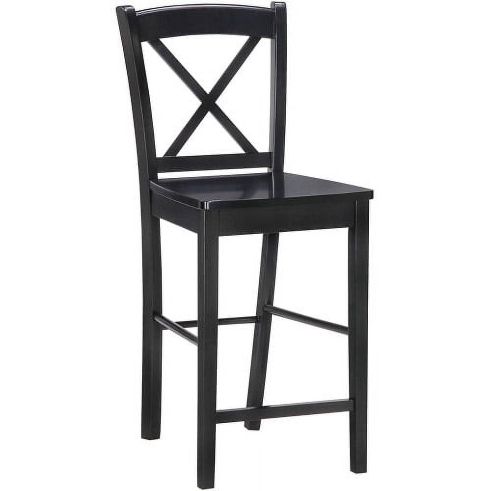 30" Black Mahogany X-Back Barstool