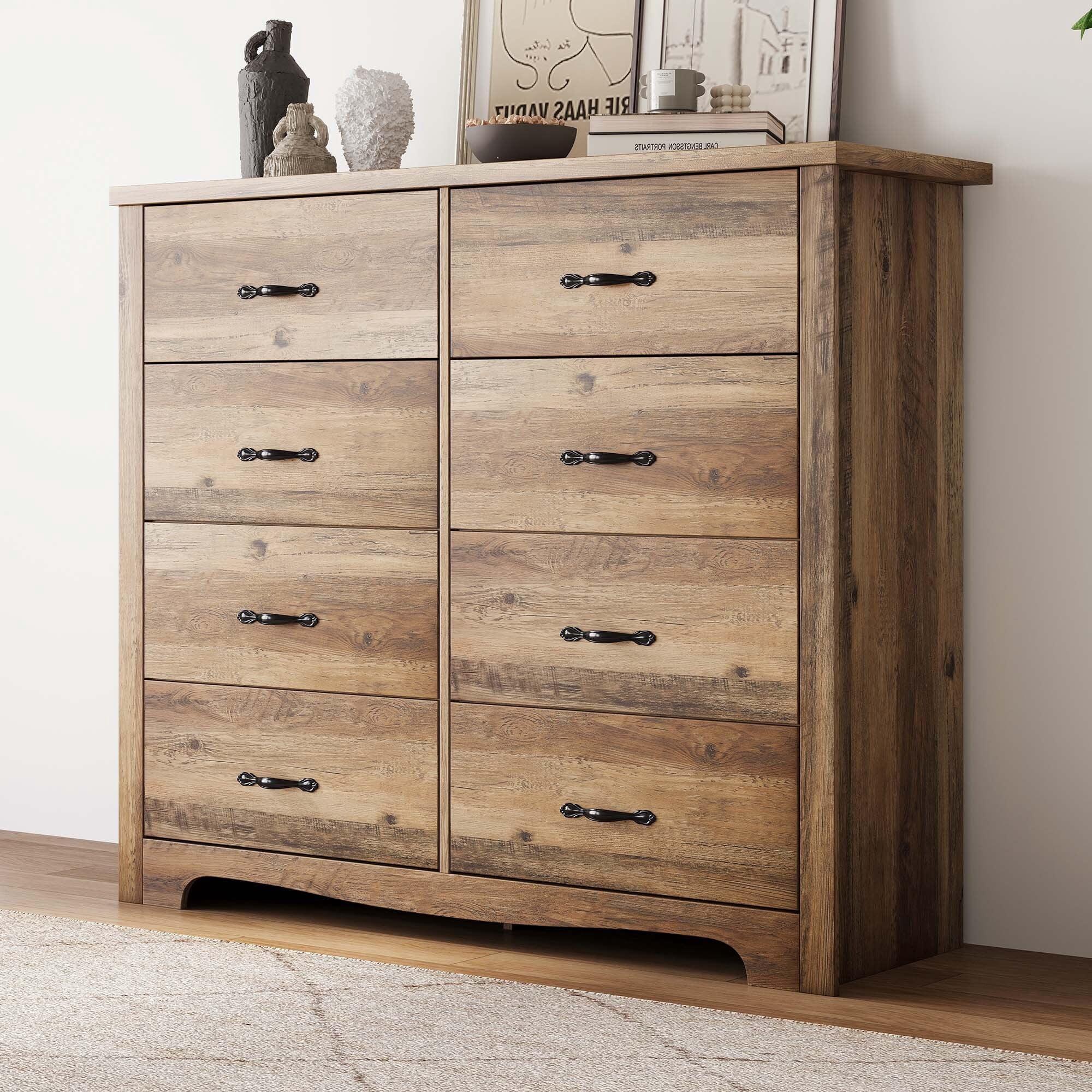 Modern Dresser for Bedroom, 5–8 Drawer Storage Chest with Sleek Design Brown 8 Drawers