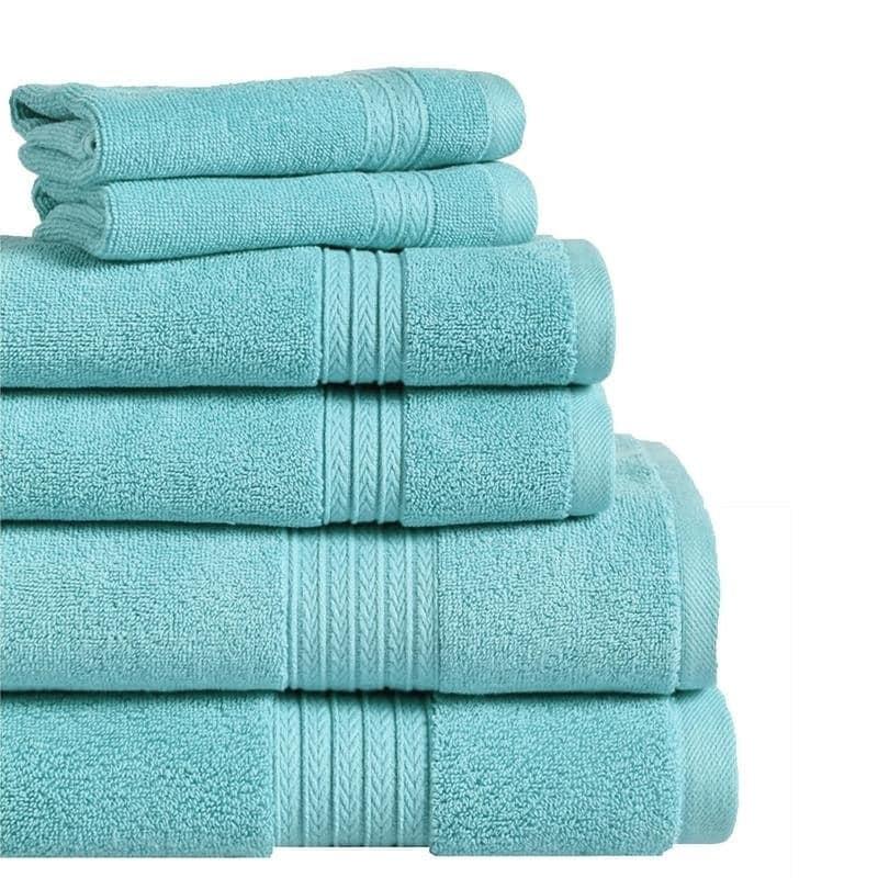 Lintex Linens Summit 6-Piece Cotton Bath Towel Se Aqua