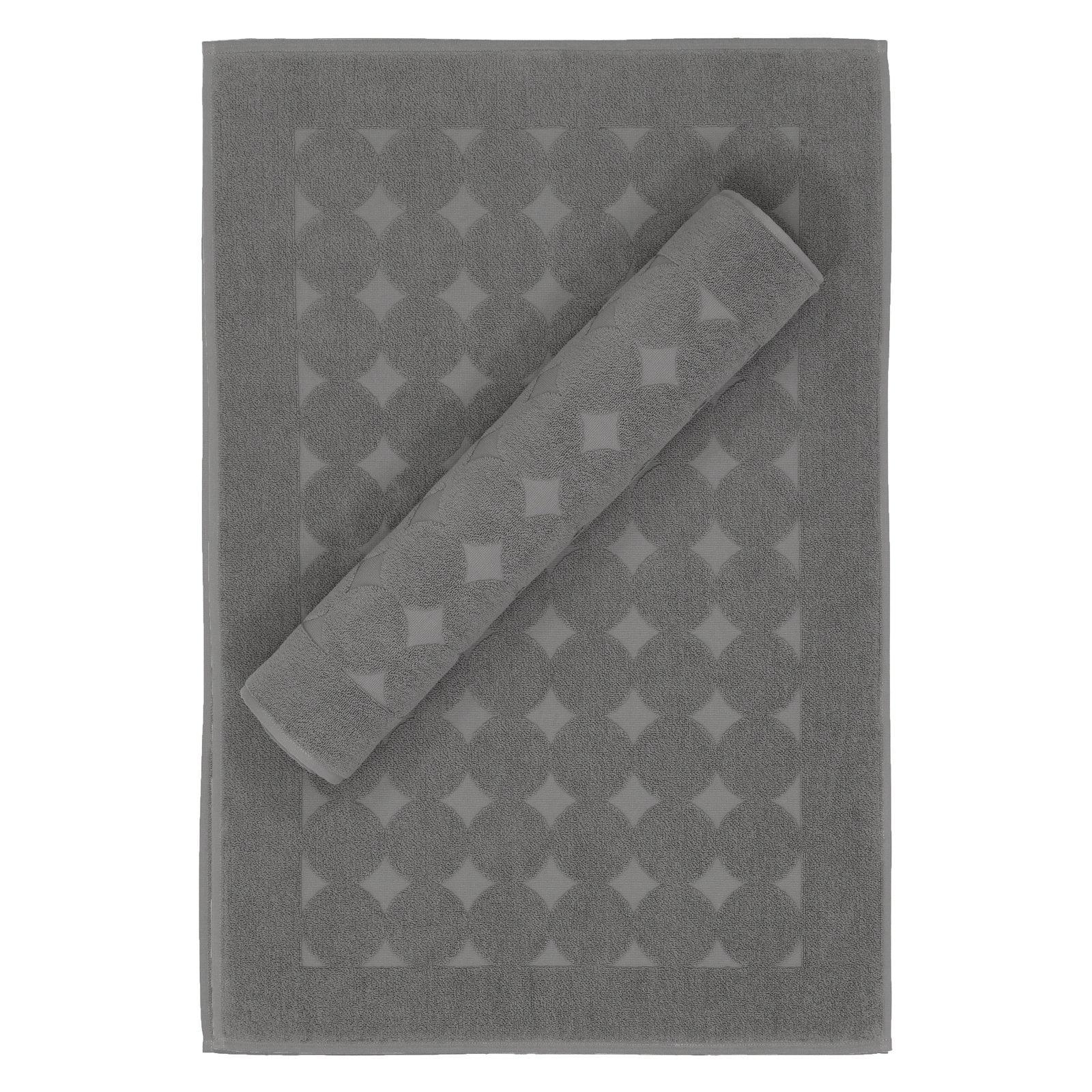 Sinemis Terry Bath Rug Dark Gray - Linum Home Textiles: Woven, Machine Washable, Low Pile