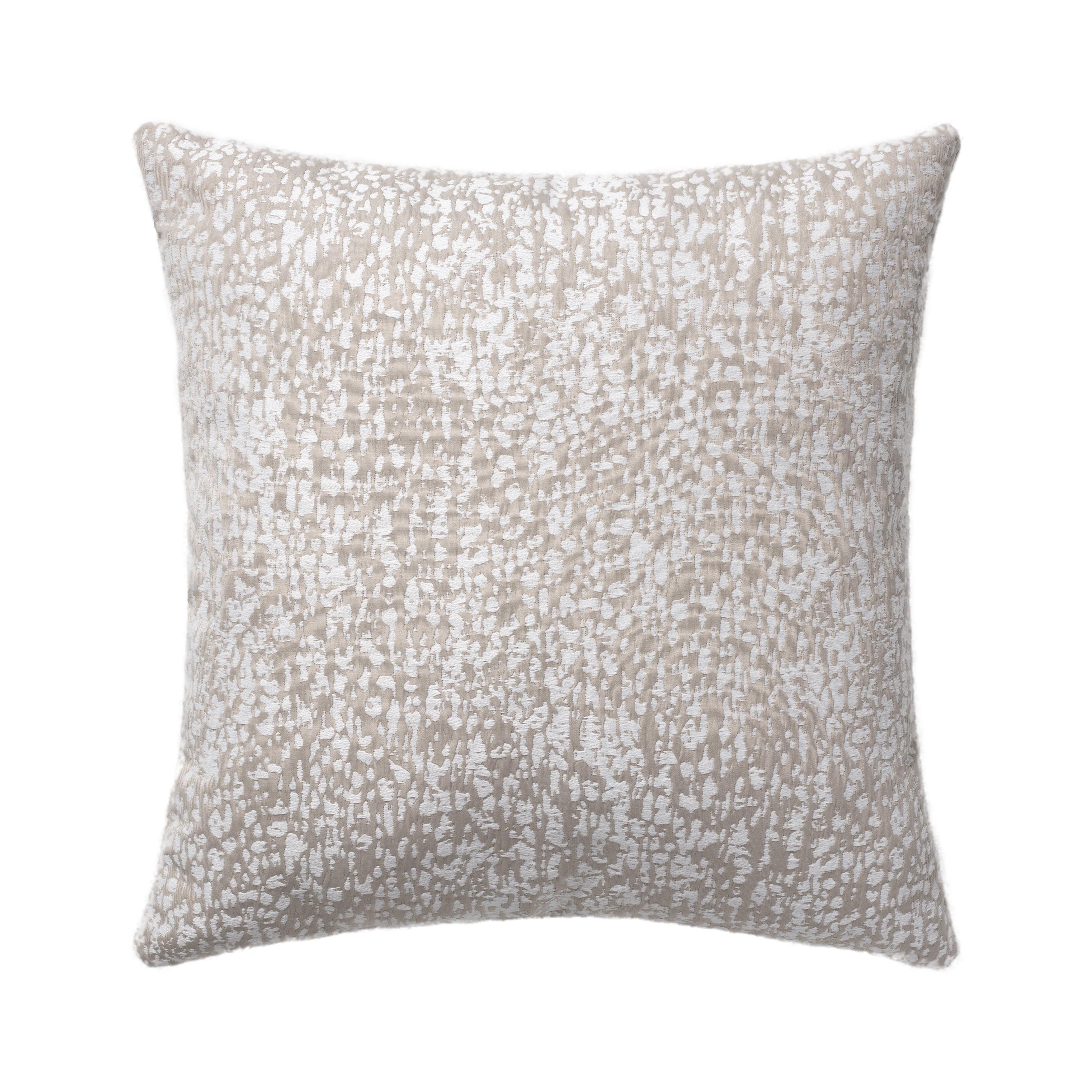 Taupe Woven Cotton Polyester Box Throw Pillow