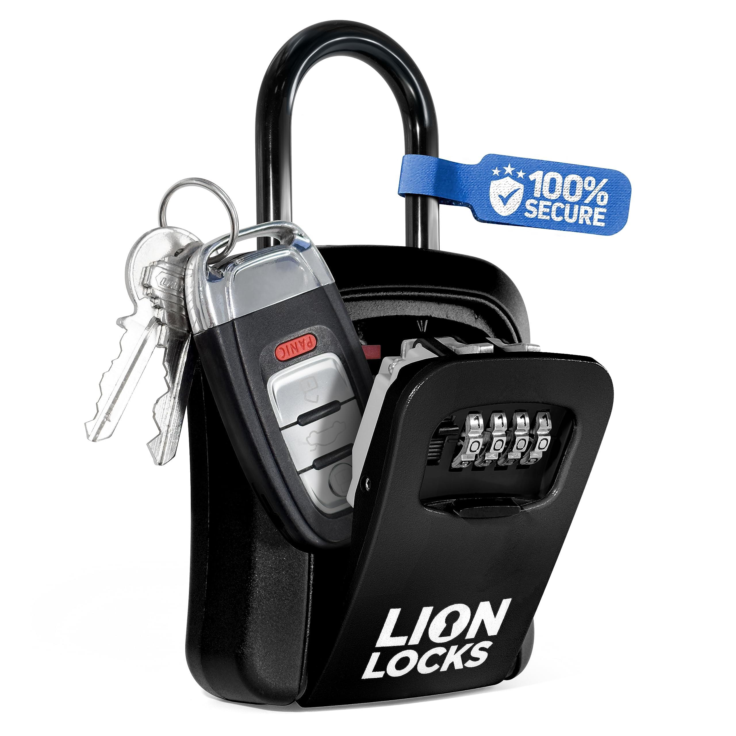 Black Compact Waterproof Key Lock Box with Combination Lock