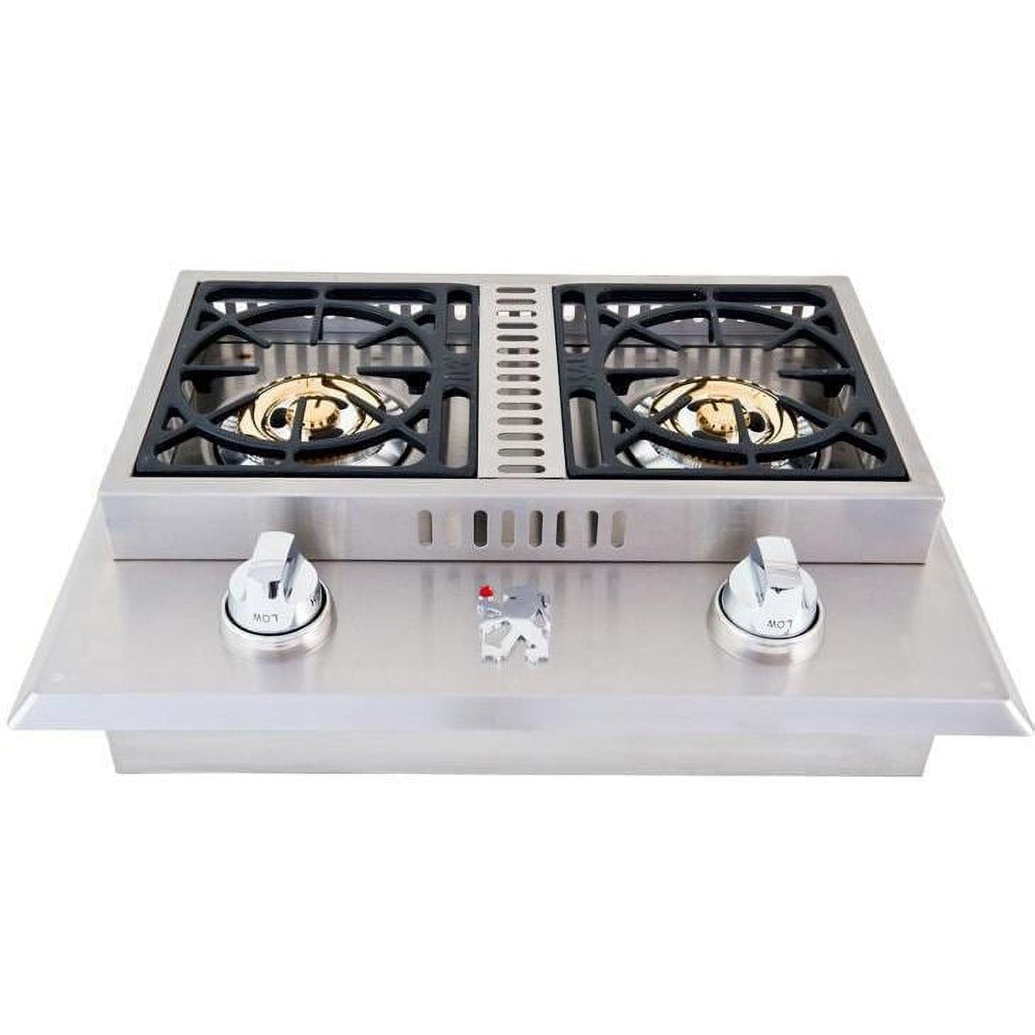 Lion 304 Stainless Steel Double Side Burner with Brass Ring Burners