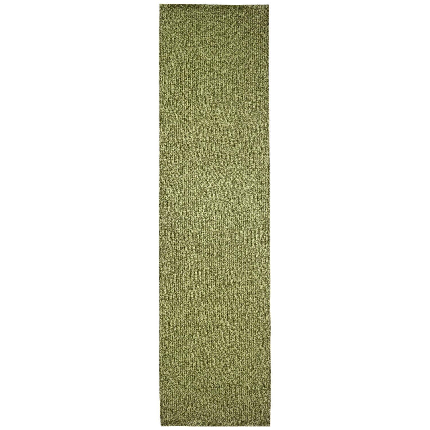 Avalon Green Synthetic 24"x4" Handwoven Indoor/Outdoor Rug