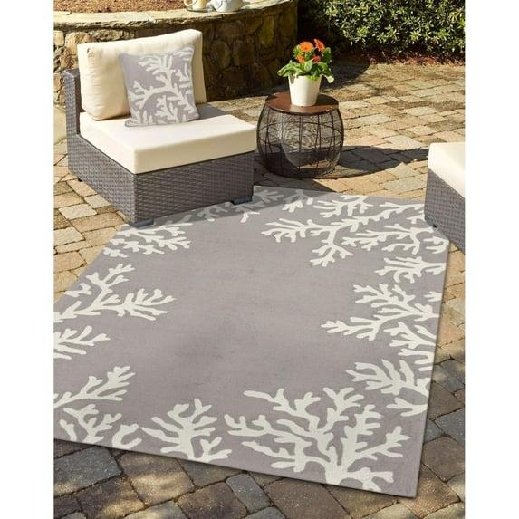 Coral Border Outdoor Rug