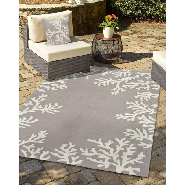Coral Border Outdoor Rug