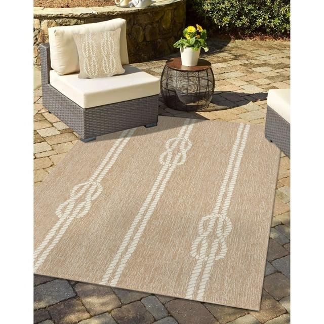 Liora Manne Capri Ropes Indoor/Outdoor Rug Neutral 5' x 7'6"