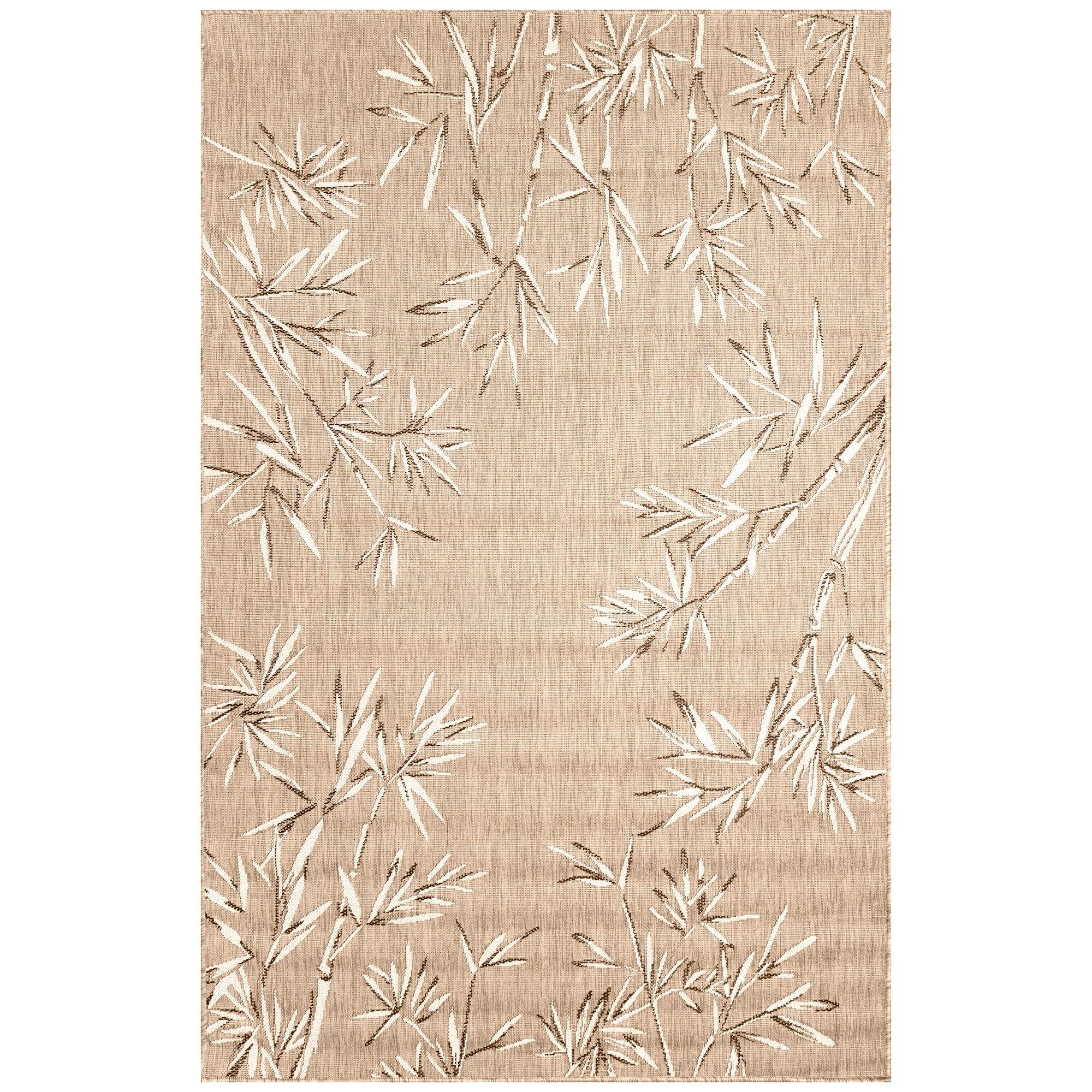 Sand Bamboo Border Flatwoven Indoor/Outdoor Rug