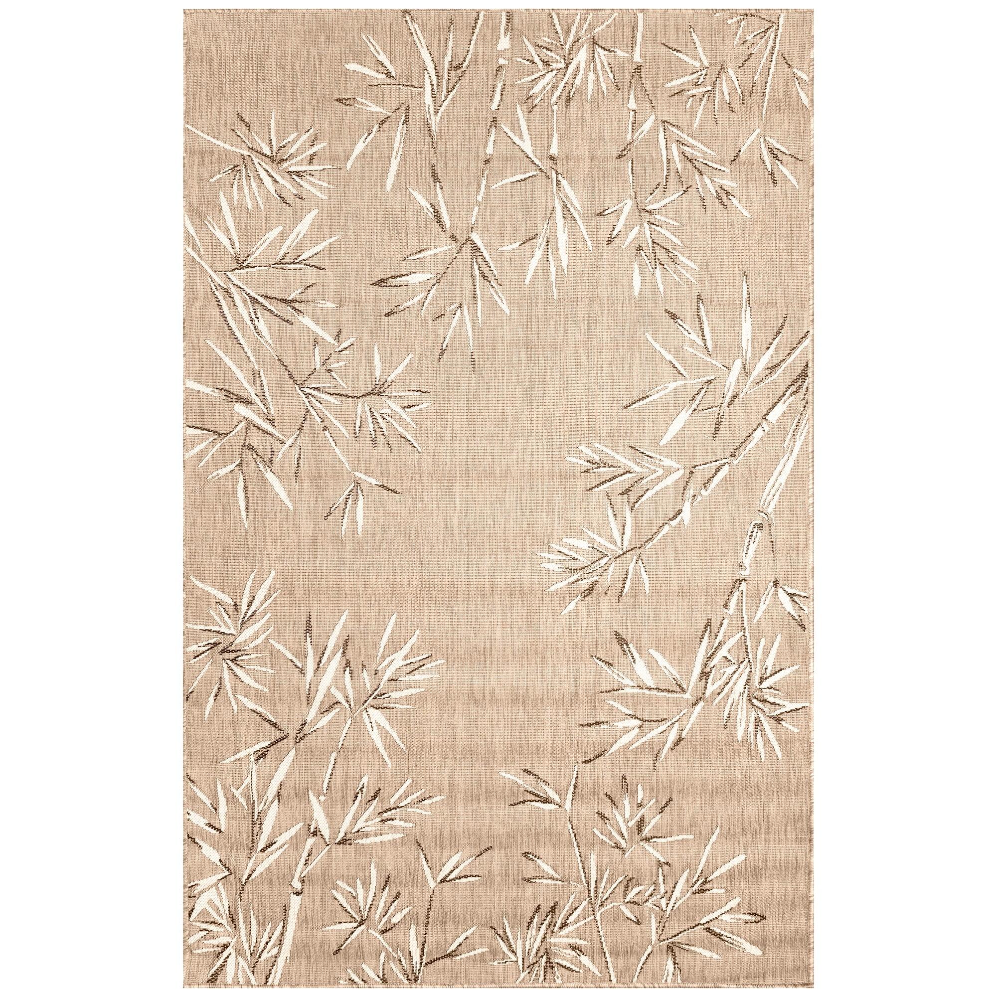 Liora Manne Carmel Bamboo Border Indoor/Outdoor Rug Sand 1'11" x 7'6"