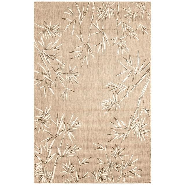 Liora Manne Carmel Bamboo Border Indoor/Outdoor Rug Sand 1'11" x 7'6"